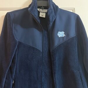 UNC Tarheels Columbia Navy Blue Fleece Jacket women’s size small